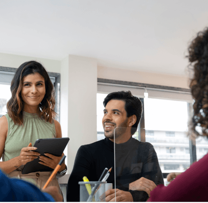 Mobile view of diverse Coredge team